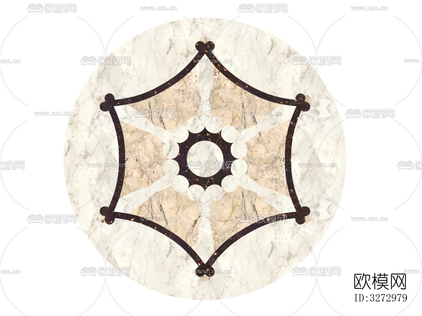 室外石材地面拼花地砖下载（渲染图1）