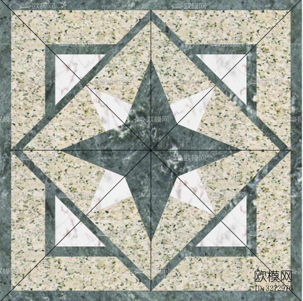 室外石材地面拼花地砖下载（渲染图1）