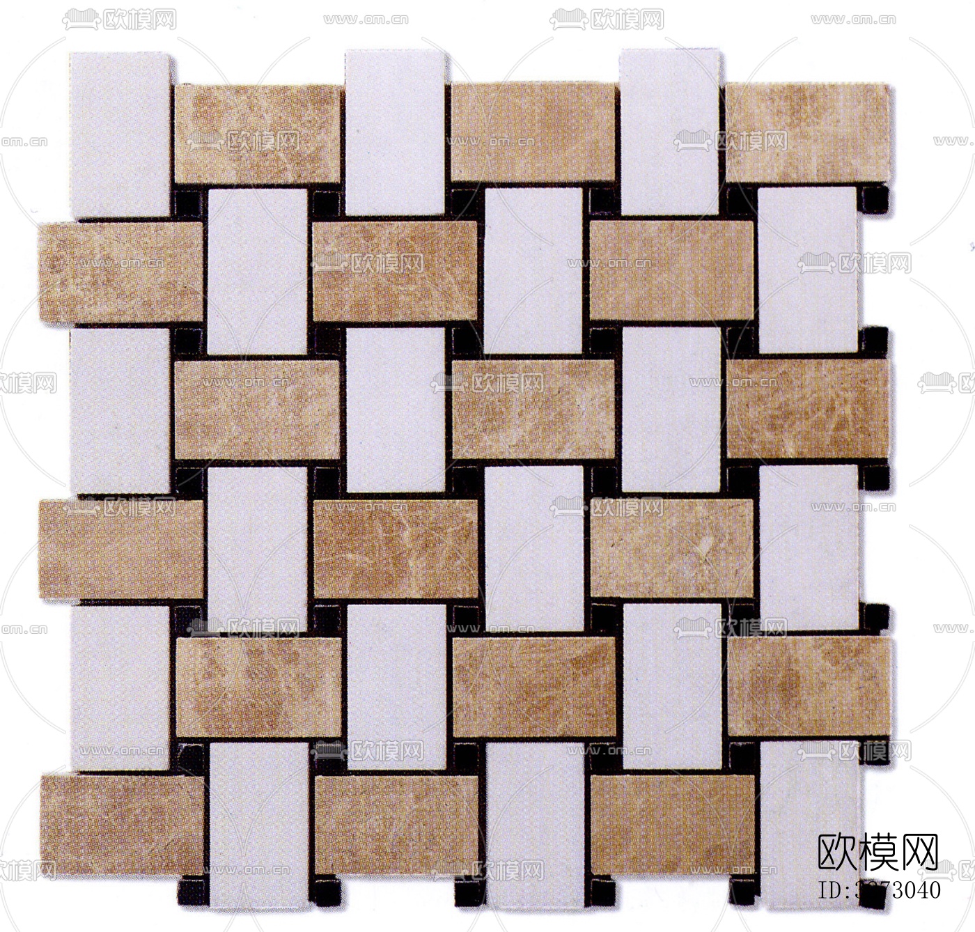 地面砖文化石石材马赛克拼贴下载（渲染图1）