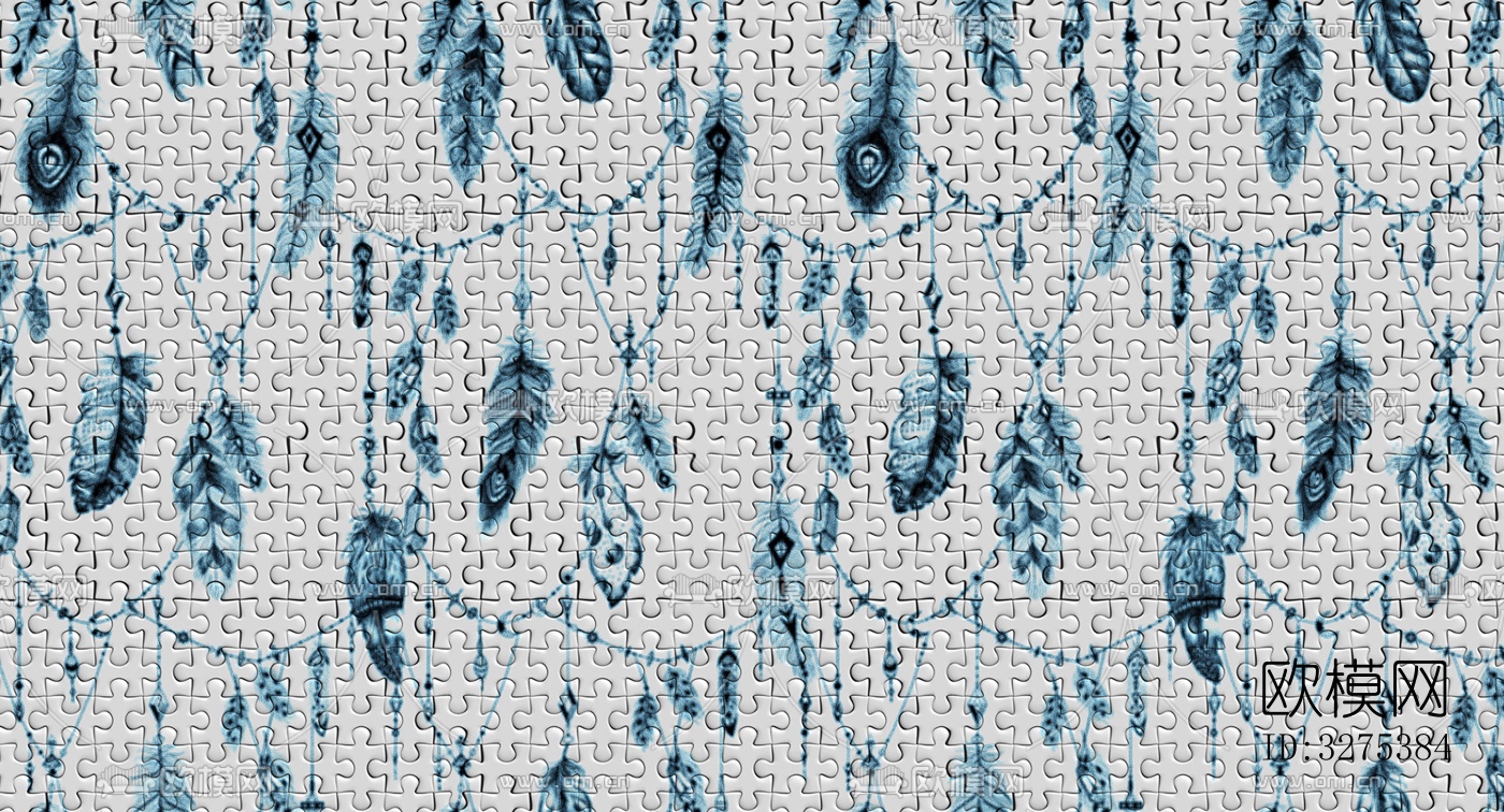 蓝灰色拼图壁纸下载