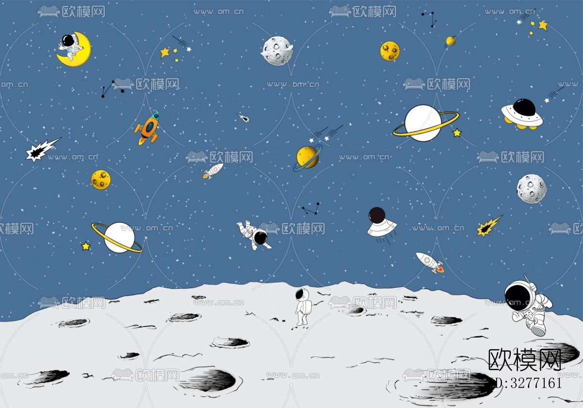 卡通太空宇航员壁纸下载