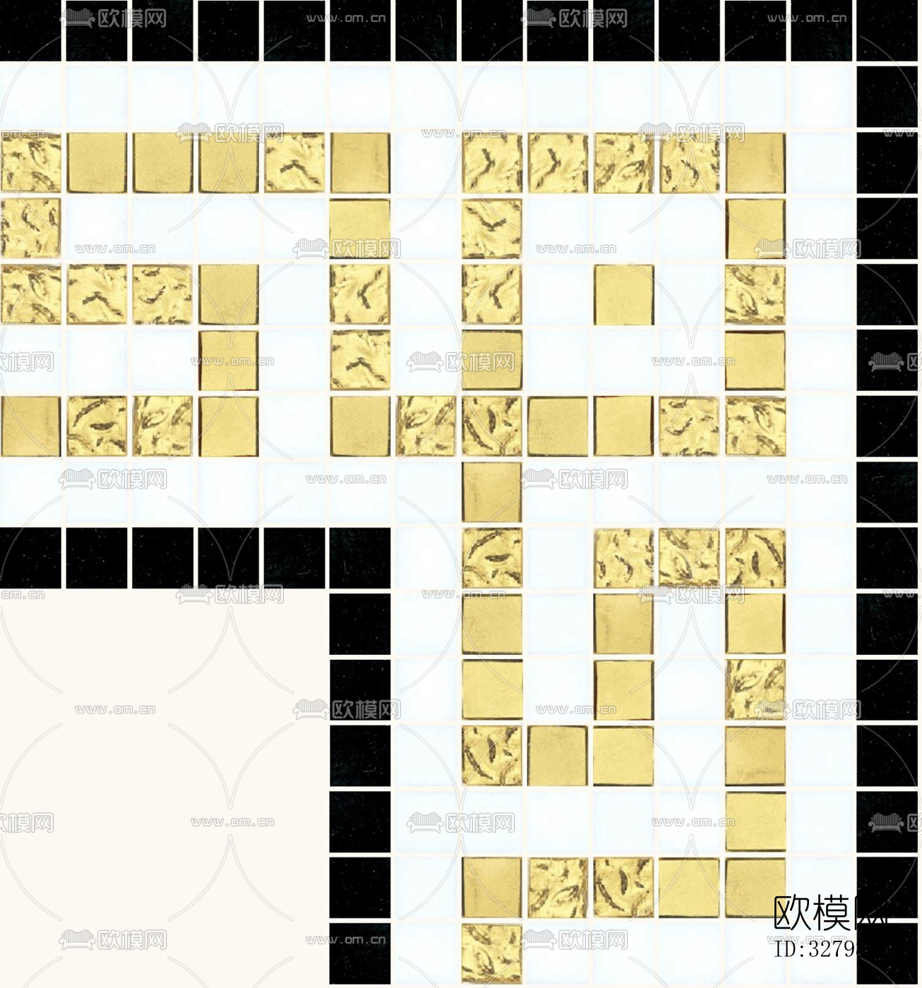 马赛克拼花砖图案下载（渲染图2）