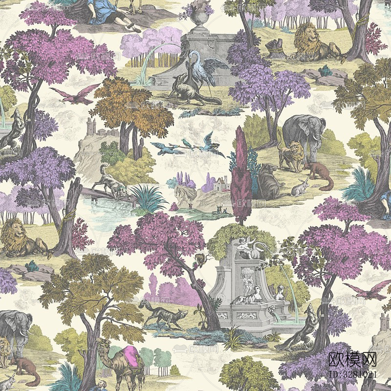 法式丛林壁纸下载（渲染图8）