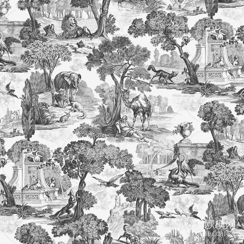 法式丛林壁纸下载（渲染图10）