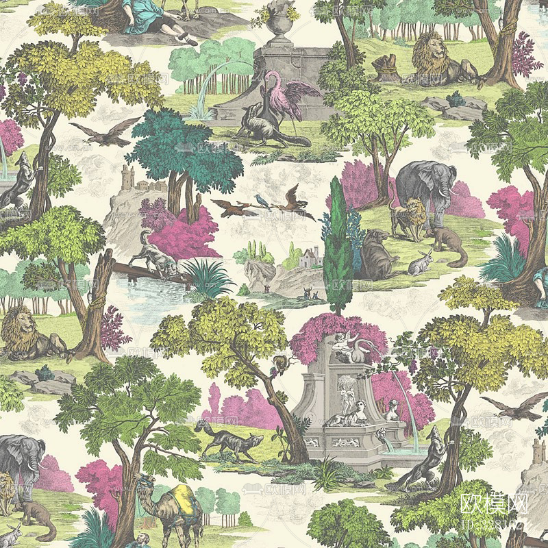 法式丛林壁纸下载（渲染图3）