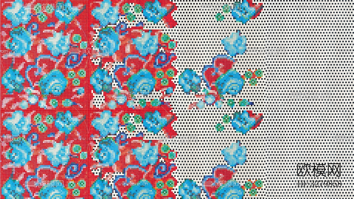 马赛克拼花砖图案下载（渲染图2）