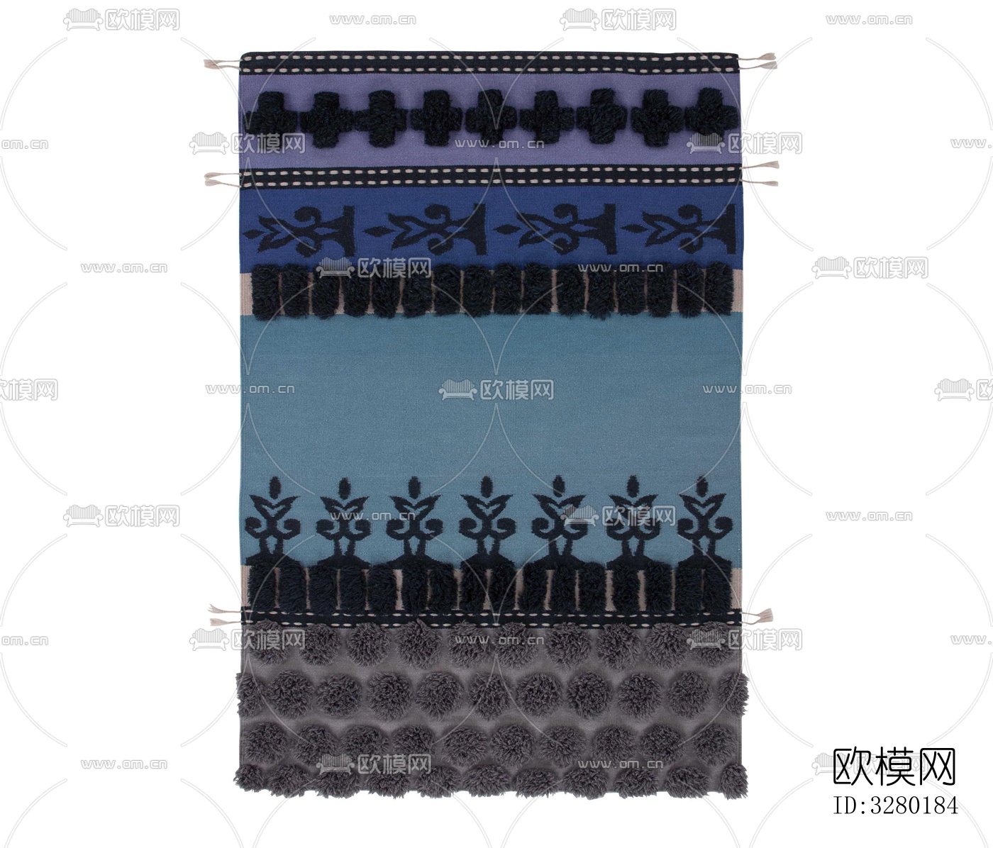 蓝色图腾地毯下载