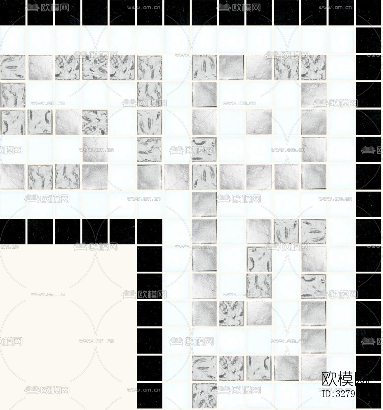 马赛克拼花砖图案下载（渲染图3）