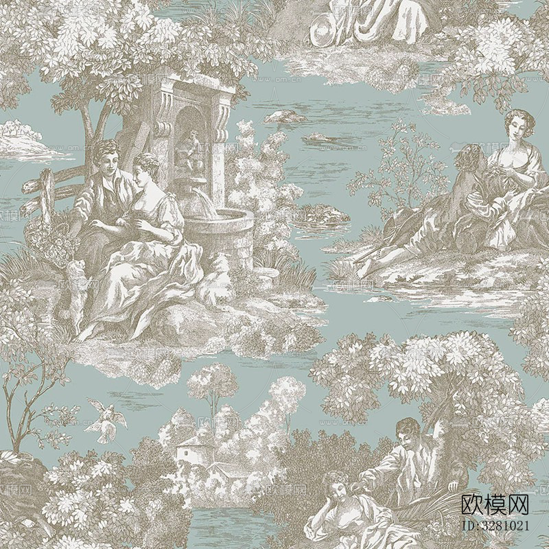 法式丛林壁纸下载（渲染图4）