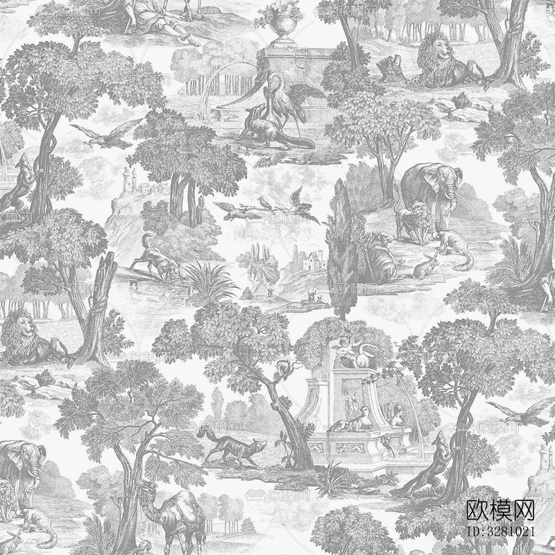 法式丛林壁纸下载（渲染图9）