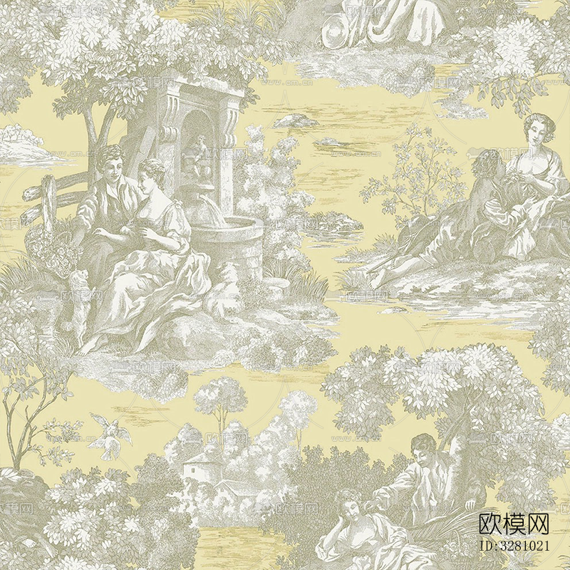 法式丛林壁纸下载（渲染图6）