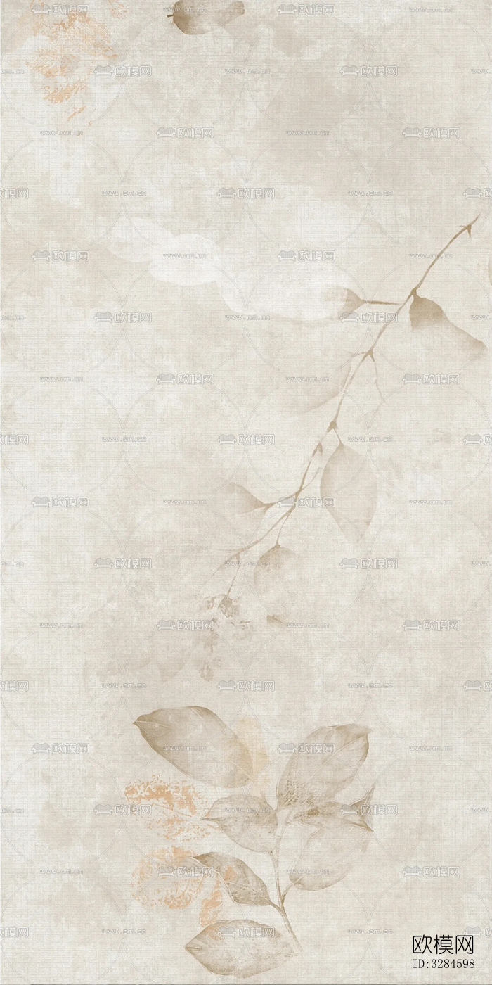 复古植物印花连纹花砖下载