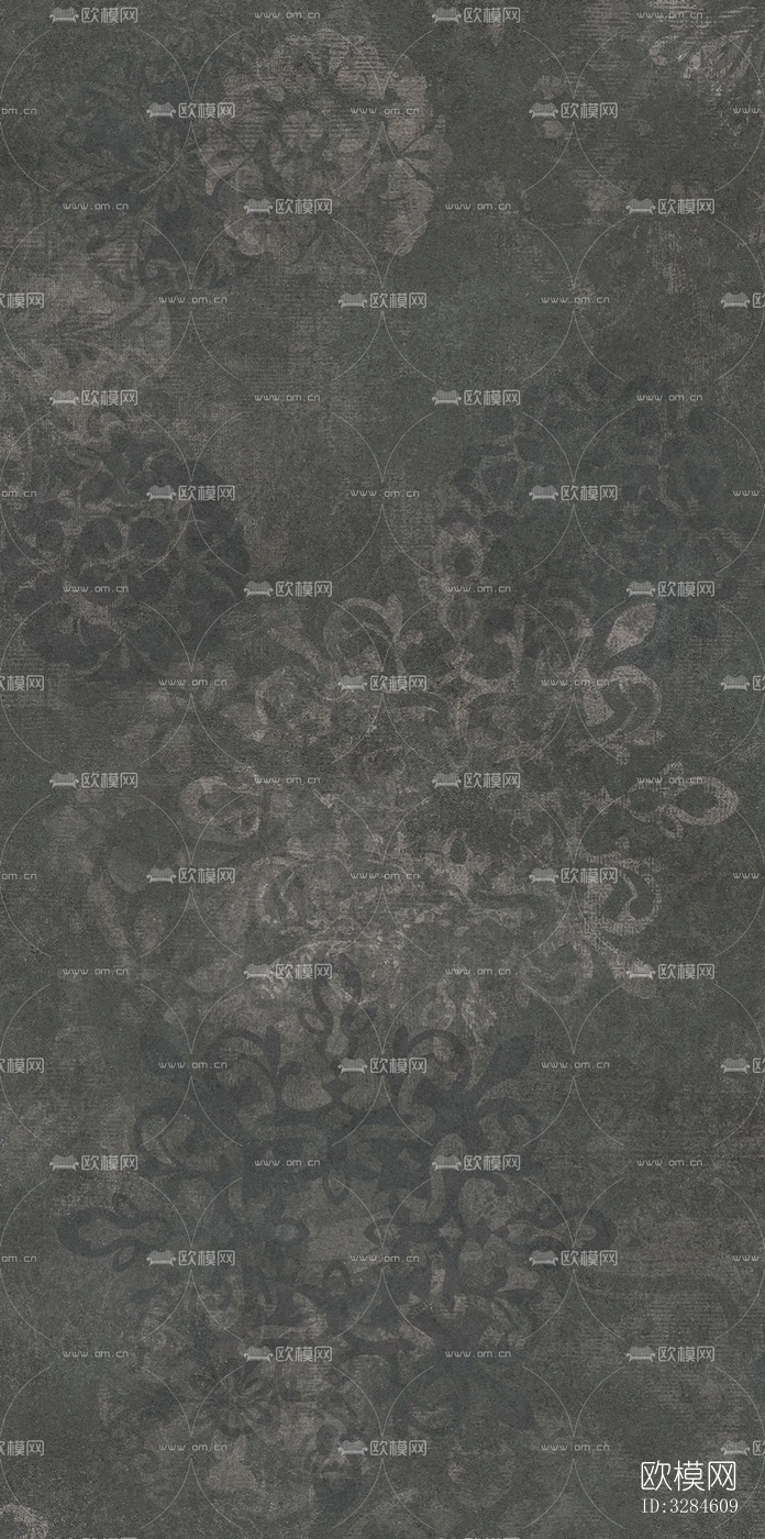 复古植物印花连纹花砖下载（渲染图8）