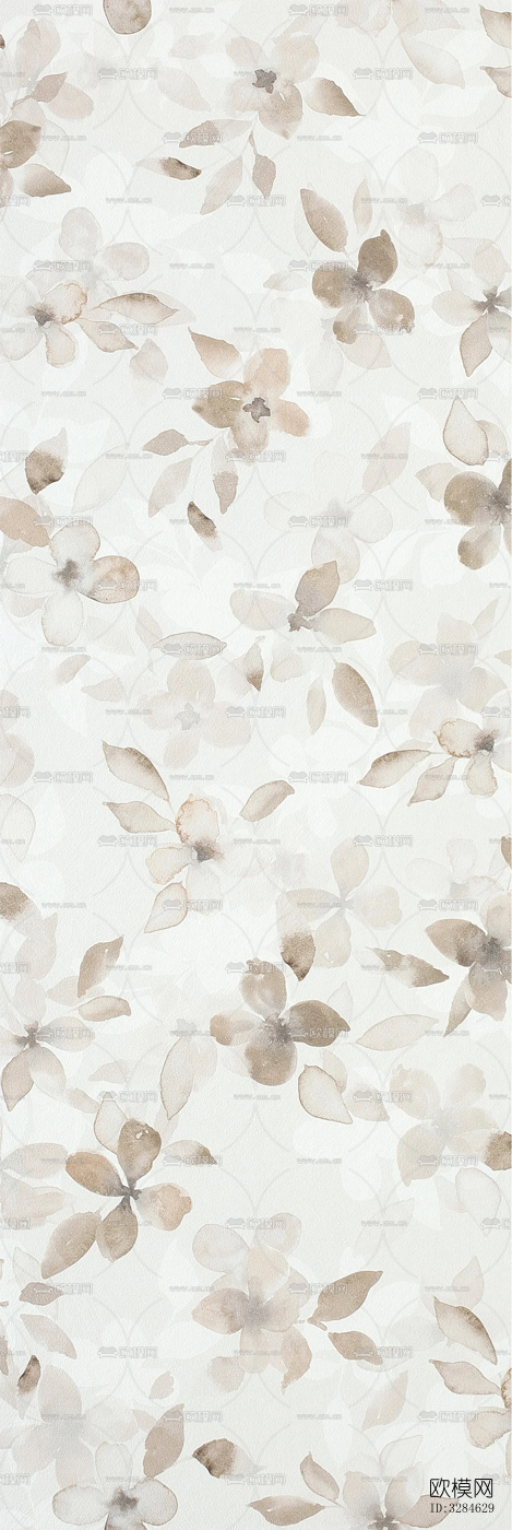 复古植物印花连纹花砖下载