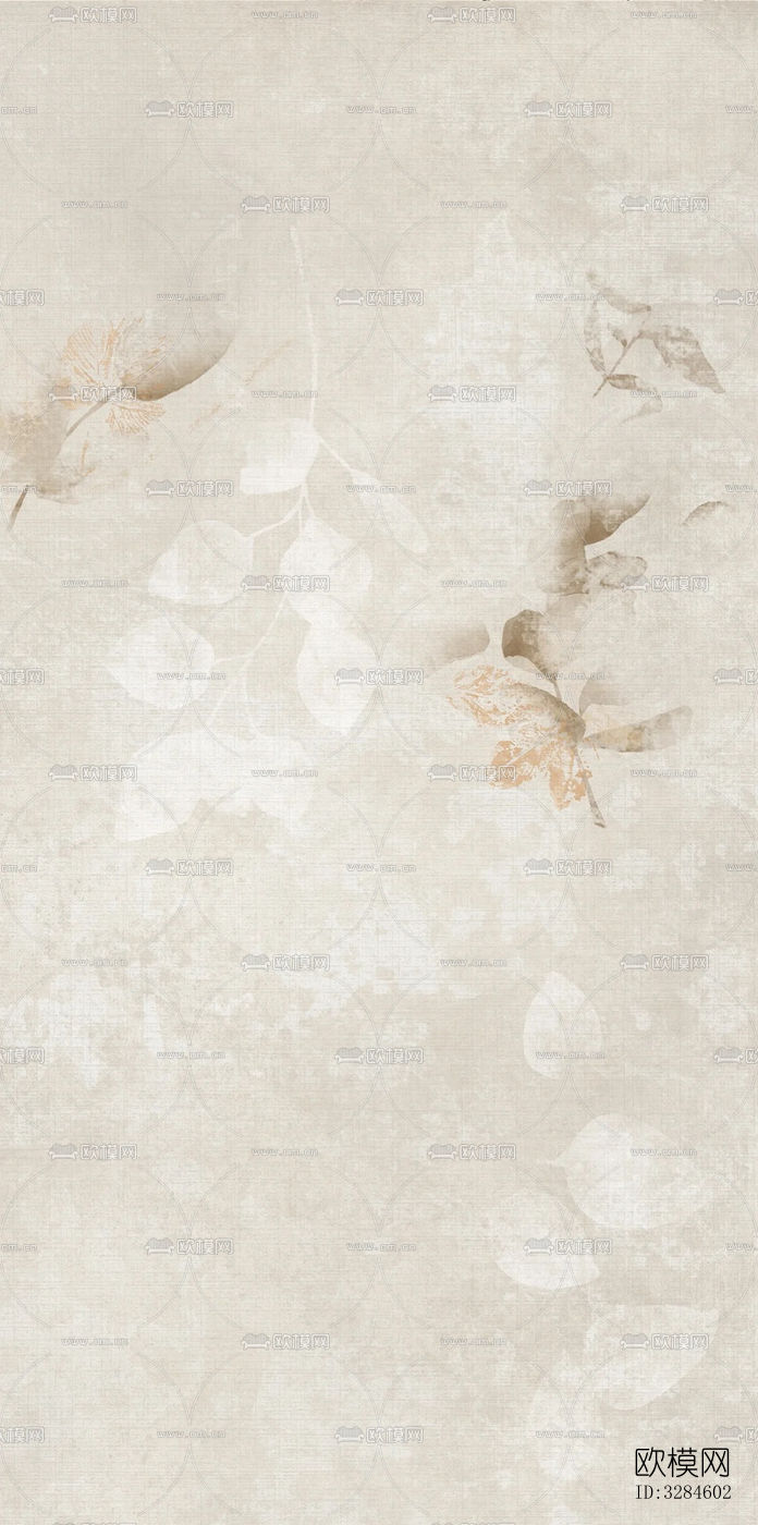 复古植物印花连纹花砖下载