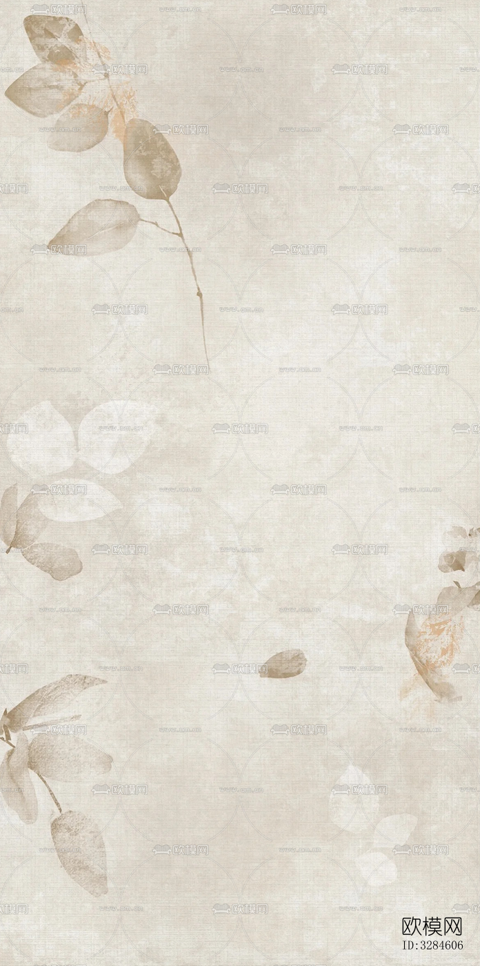 复古植物印花连纹花砖下载