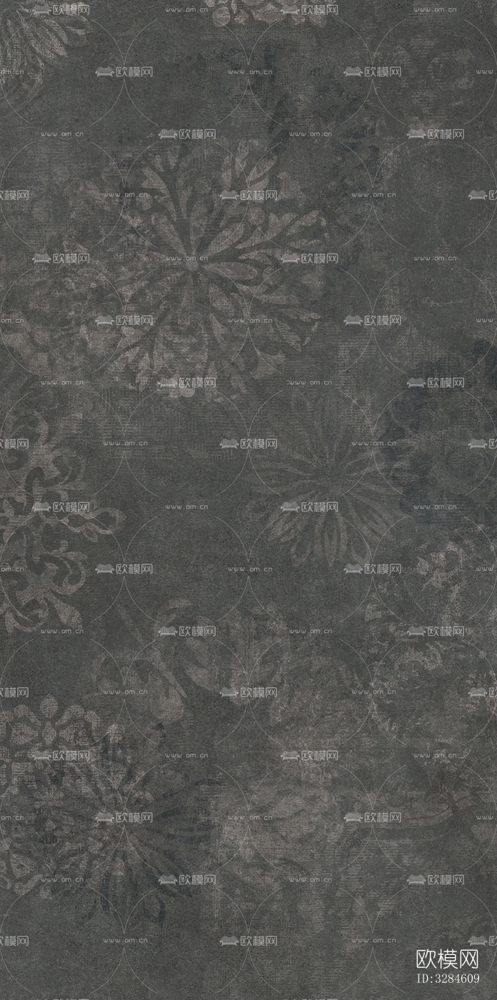 复古植物印花连纹花砖下载（渲染图6）