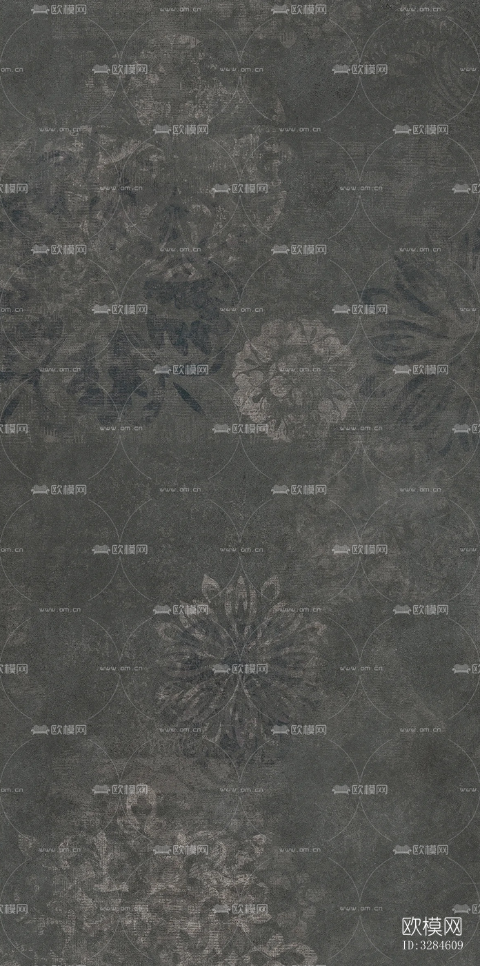 复古植物印花连纹花砖下载（渲染图5）