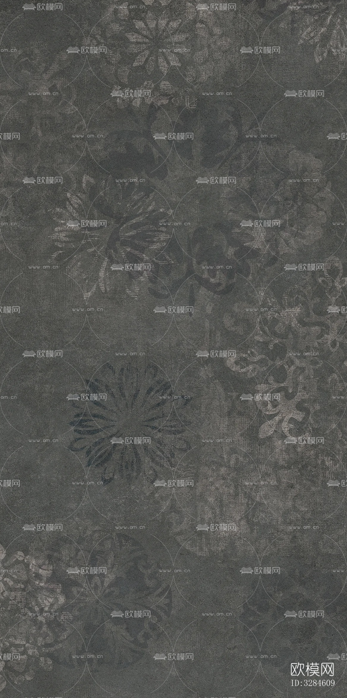 复古植物印花连纹花砖下载（渲染图7）