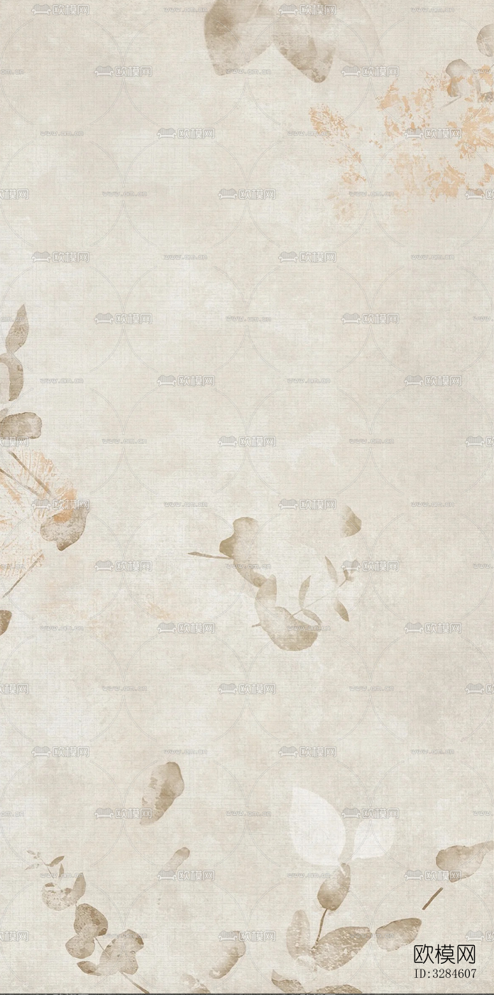 复古植物印花连纹花砖下载