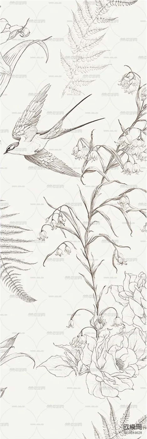 法式风格花砖 燕子砖下载