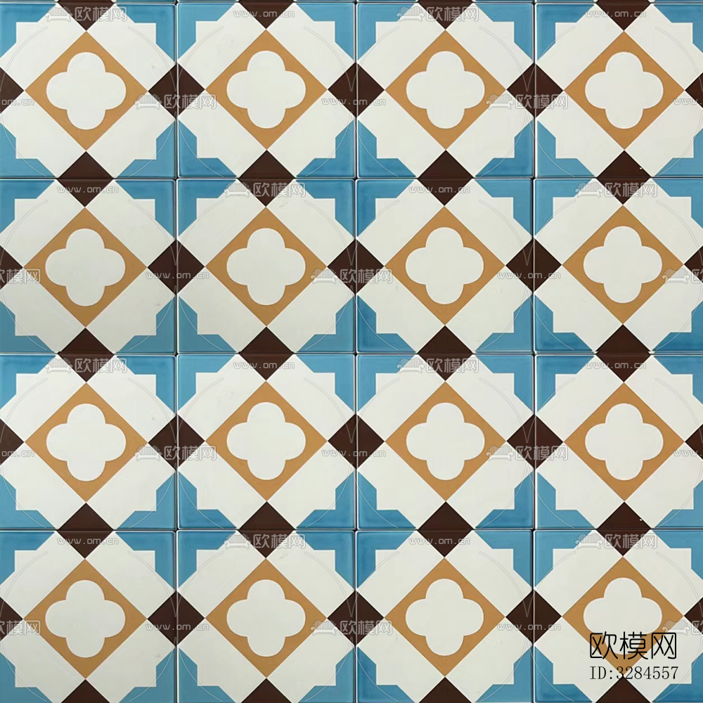 复古小清新风花砖下载