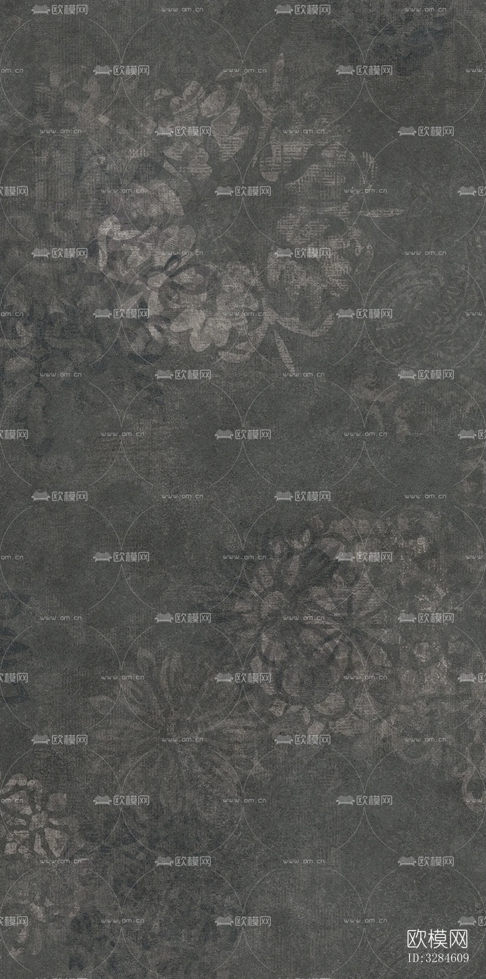 复古植物印花连纹花砖下载（渲染图2）