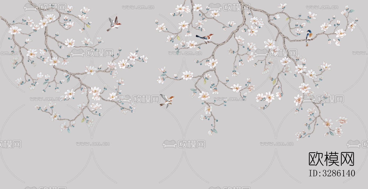 新中式花鸟壁纸下载