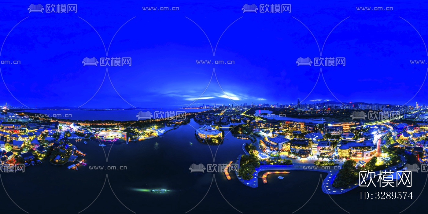 HDR城市夜景，HDR海滨城市