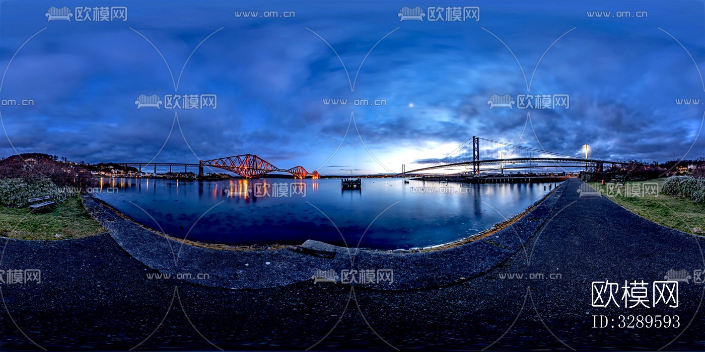 HDR海岸夜景，HDR江边夜景下载