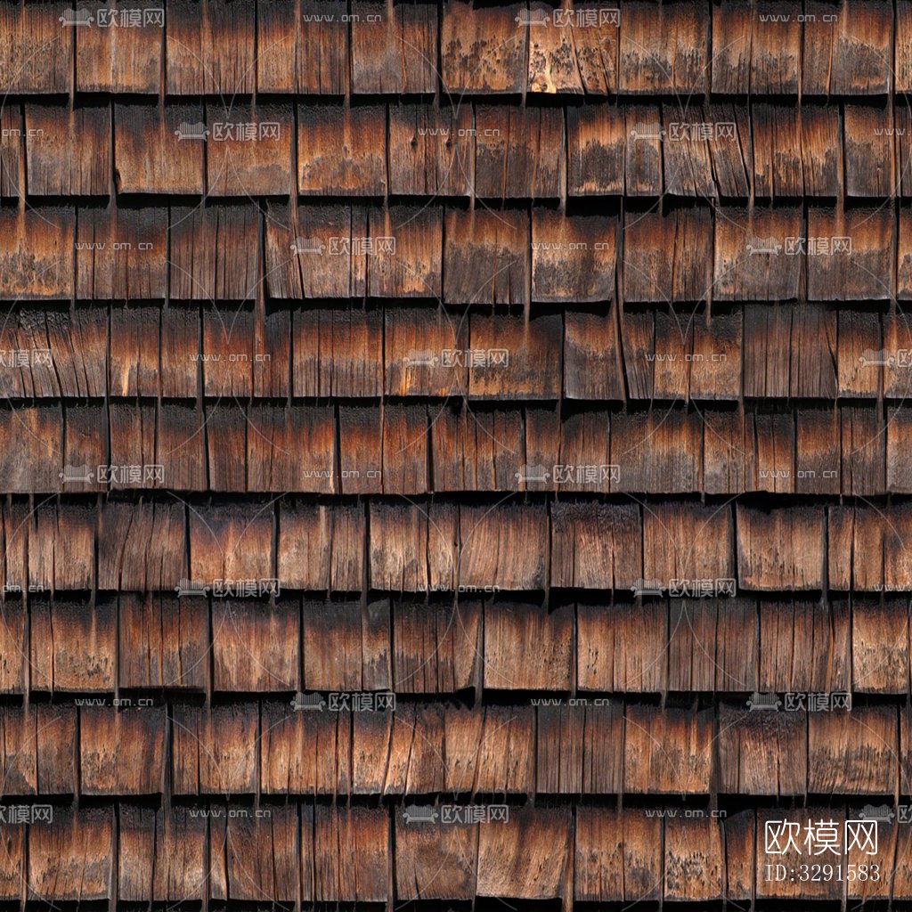 无缝做旧别墅建筑屋顶防腐木瓦片下载