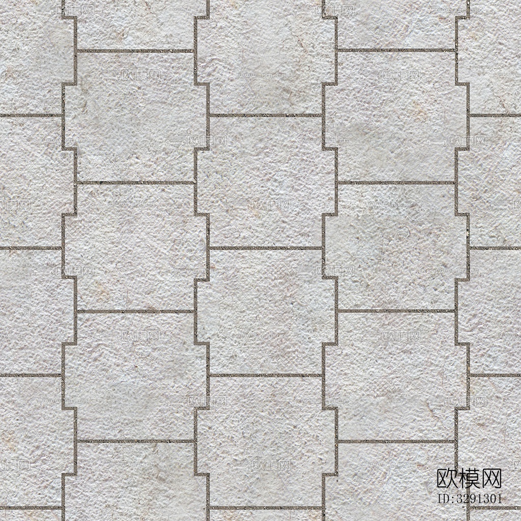 无缝花岗岩石材几何拼花地砖人行道路地面广场铺贴下载