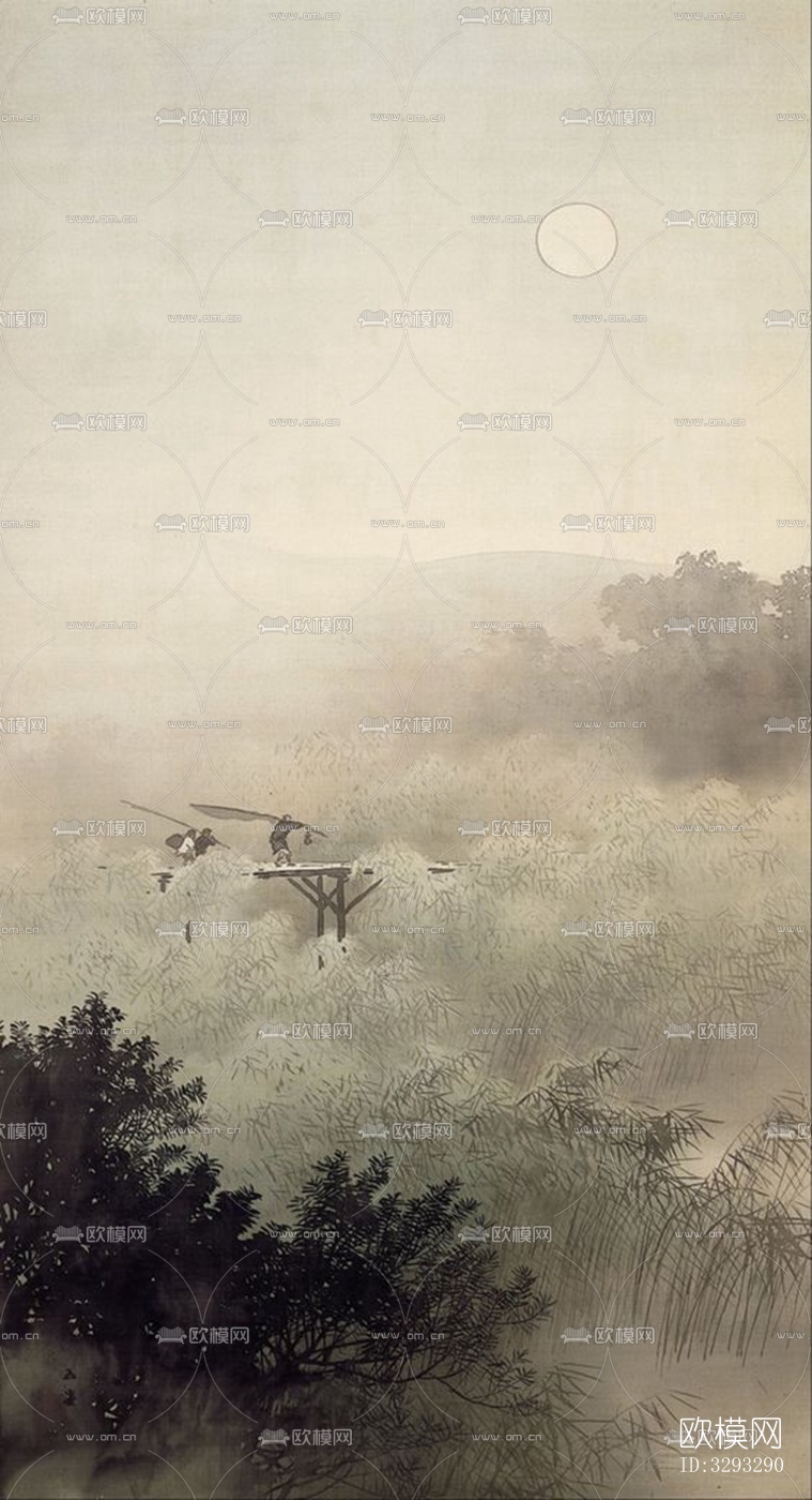 山水背景墙装饰画下载