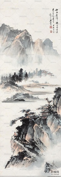 山水背景墙装饰画下载