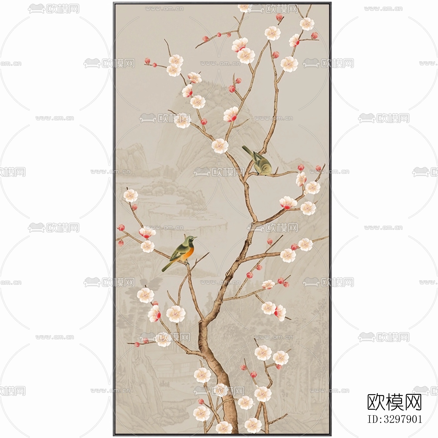 新中式花鸟装饰画下载