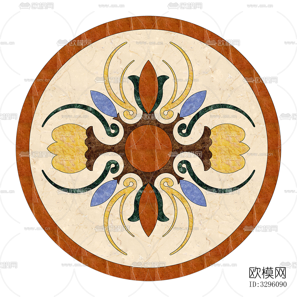 圆形免扣大理石材拼花图案纹理下载