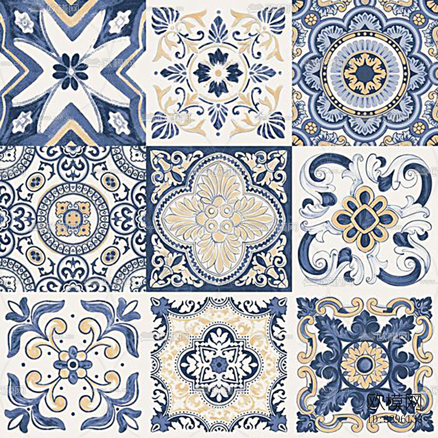 花纹瓷砖花砖贴图下载下载（渲染图3）
