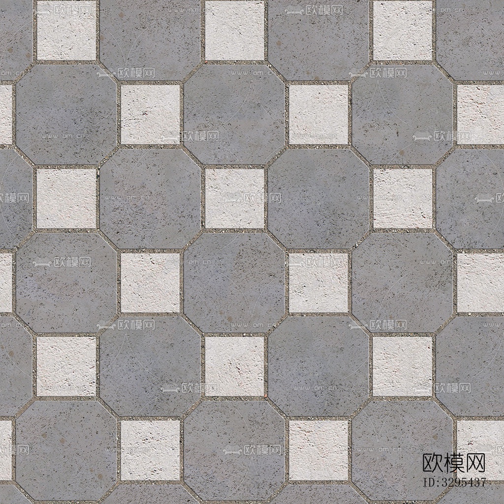 无缝水泥拼花地砖人行道路地面广场铺贴下载