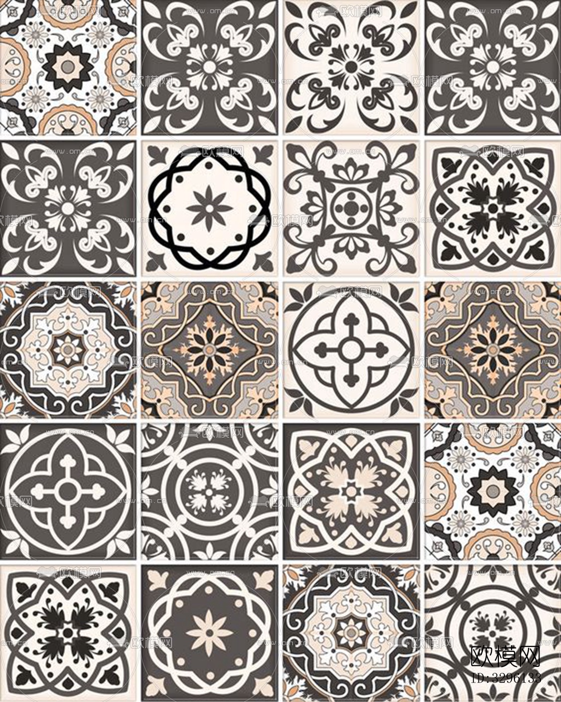 花纹瓷砖花砖贴图下载下载（渲染图2）