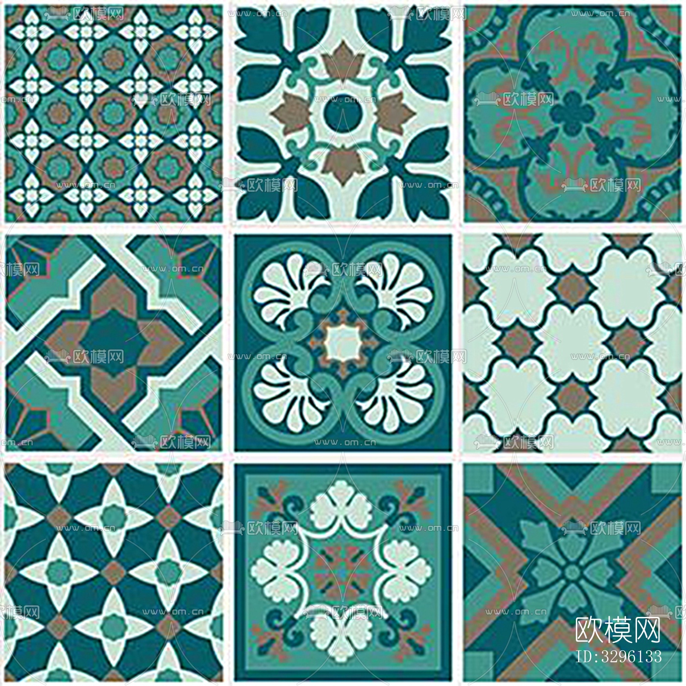 花纹瓷砖花砖贴图下载下载（渲染图4）