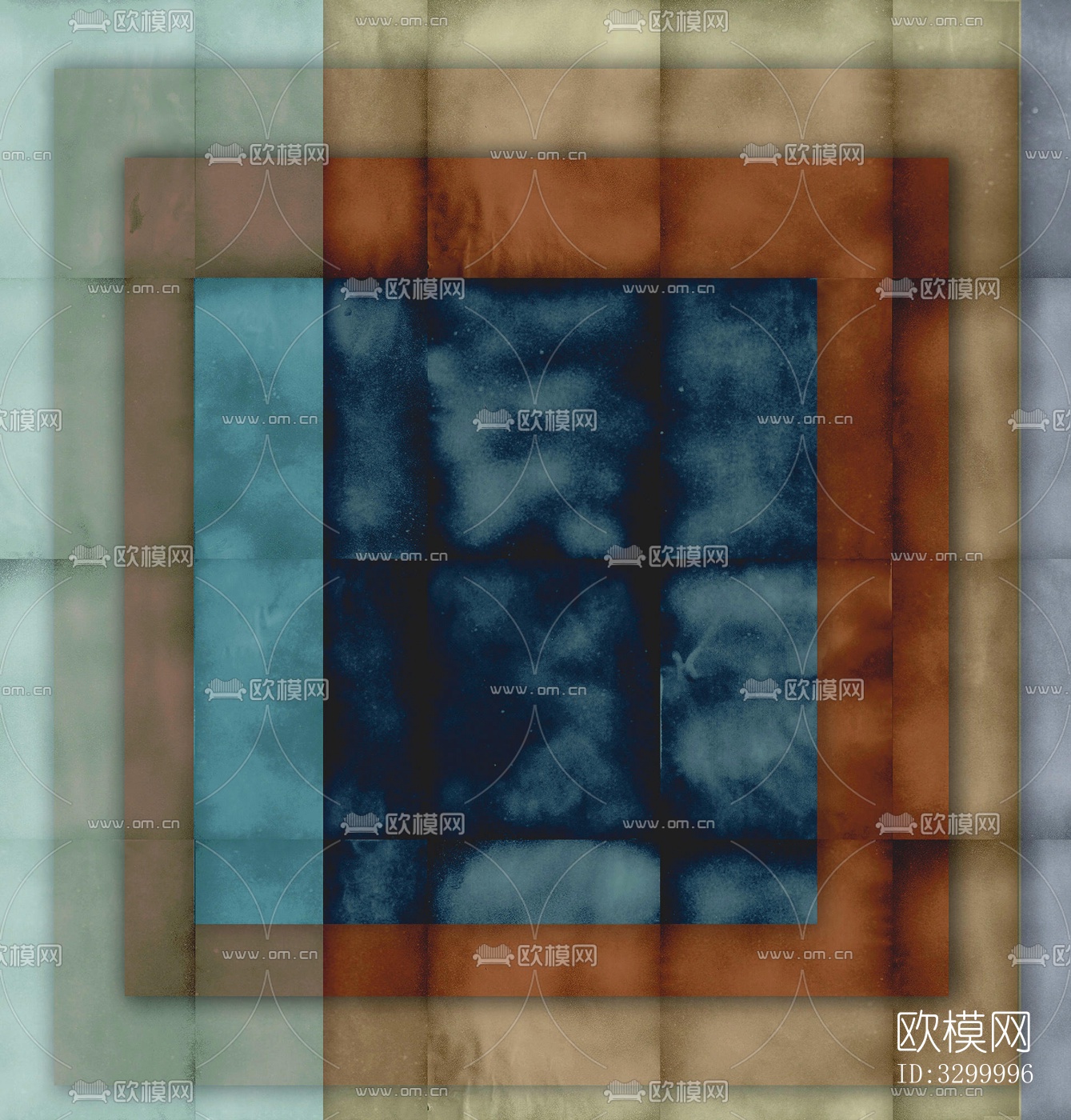 蓝色橘色撞色壁纸下载