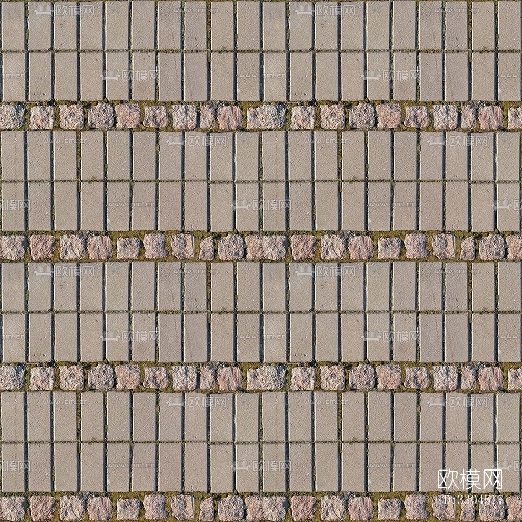 无缝拼花水泥地砖人行道路地面植草砖下载