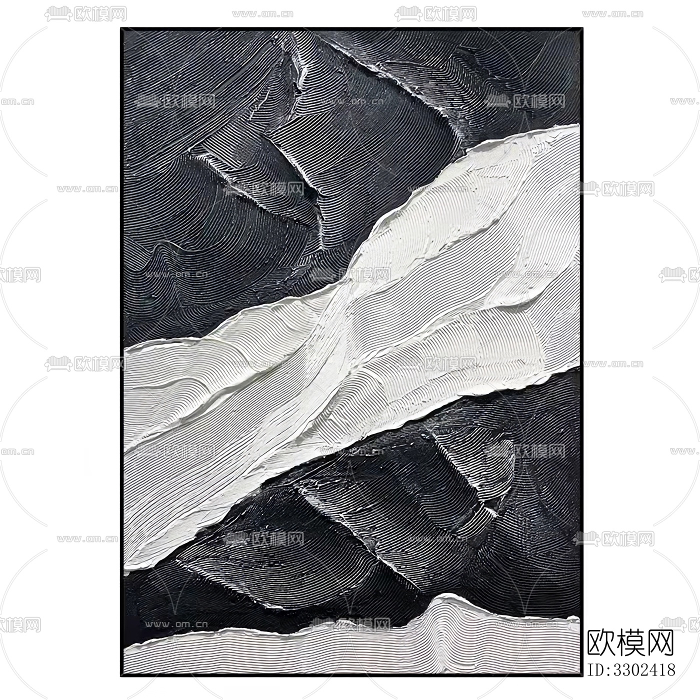 现代黑白灰装饰画下载