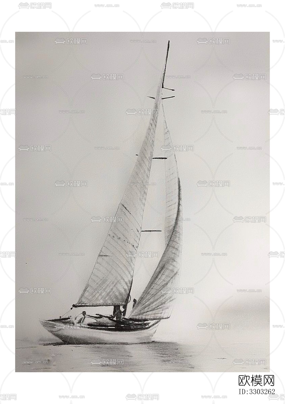 黑白素描装饰画下载