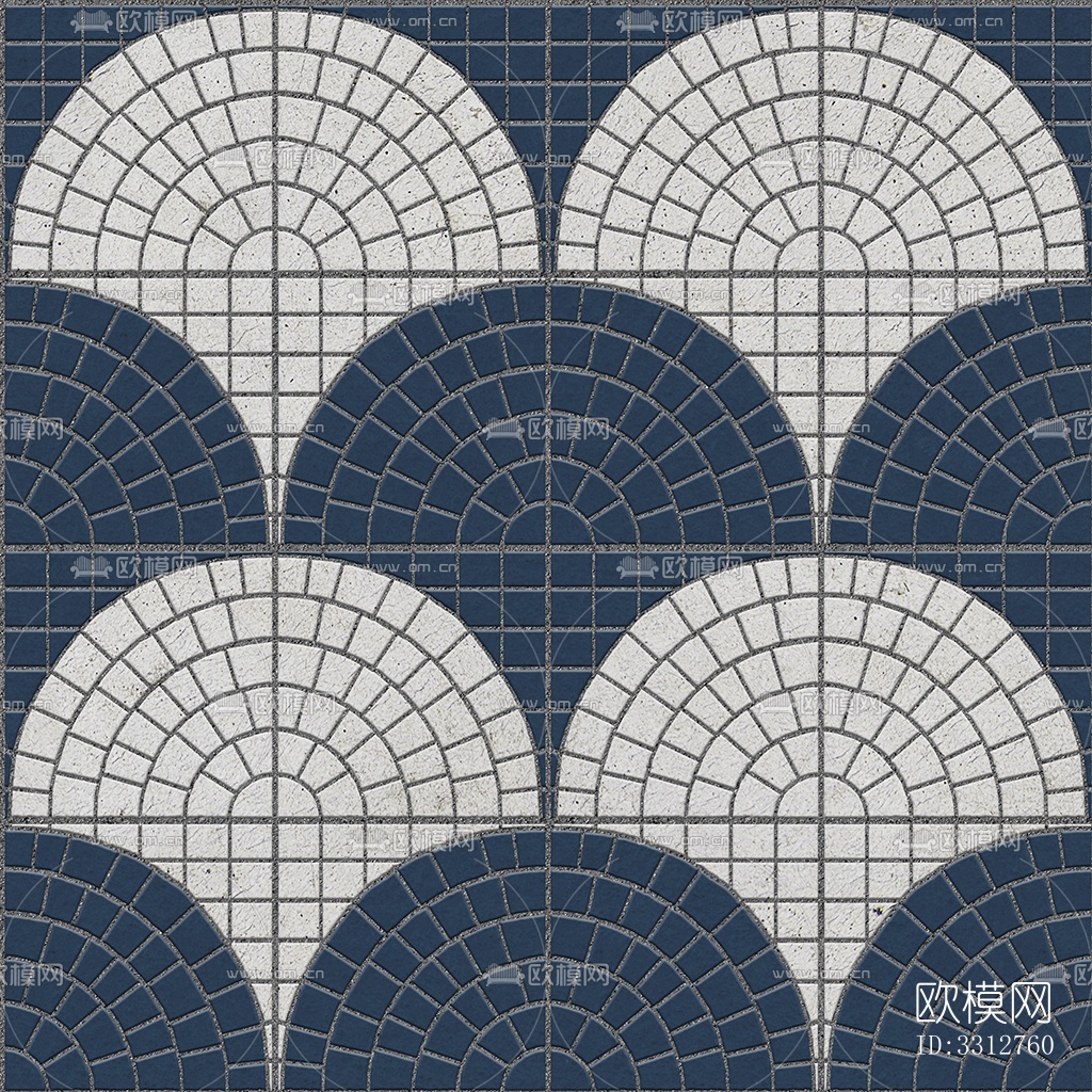 无缝鹅软石拼花地砖人行道路地面广场铺贴下载
