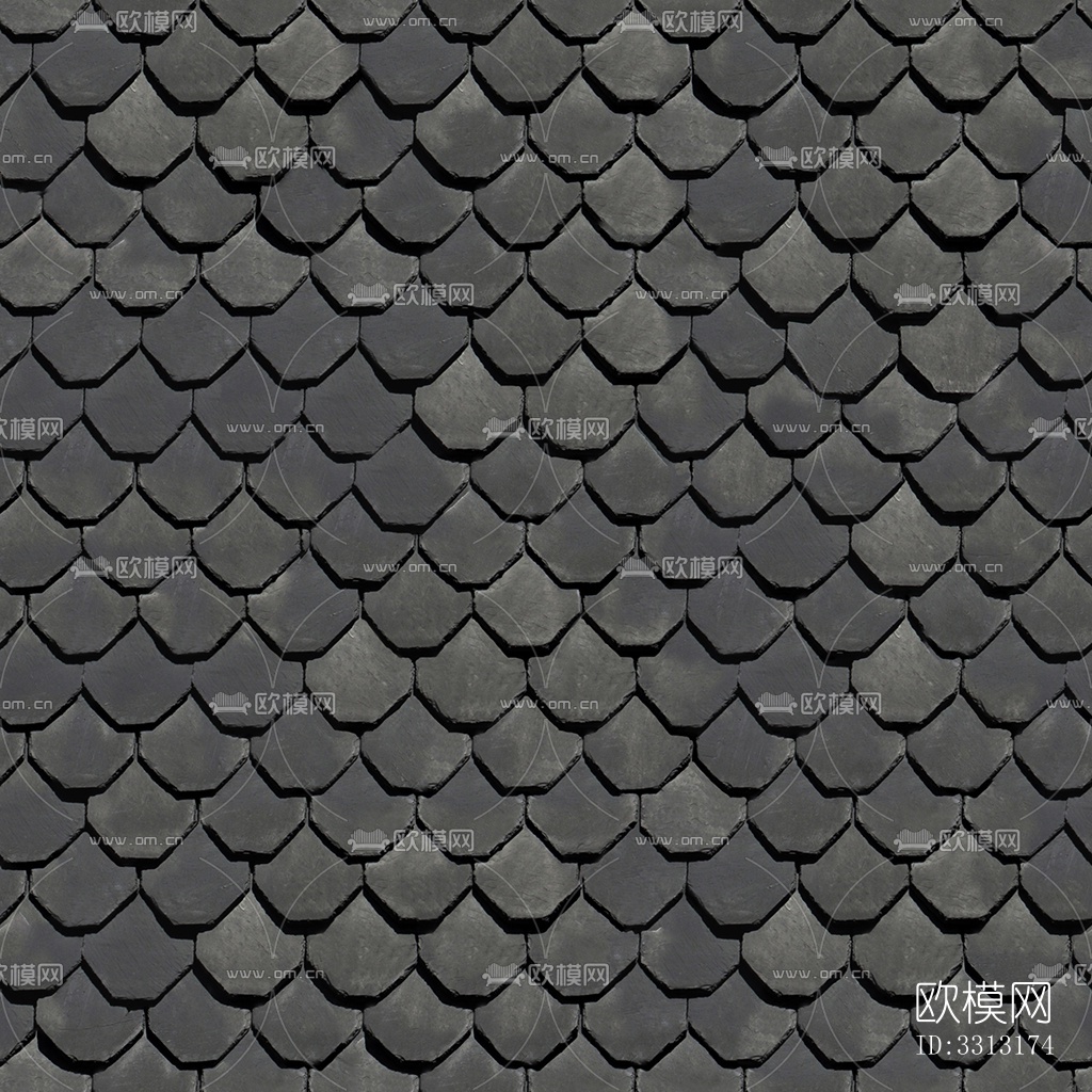 无缝别墅建筑屋顶中式仿古石板瓦片下载