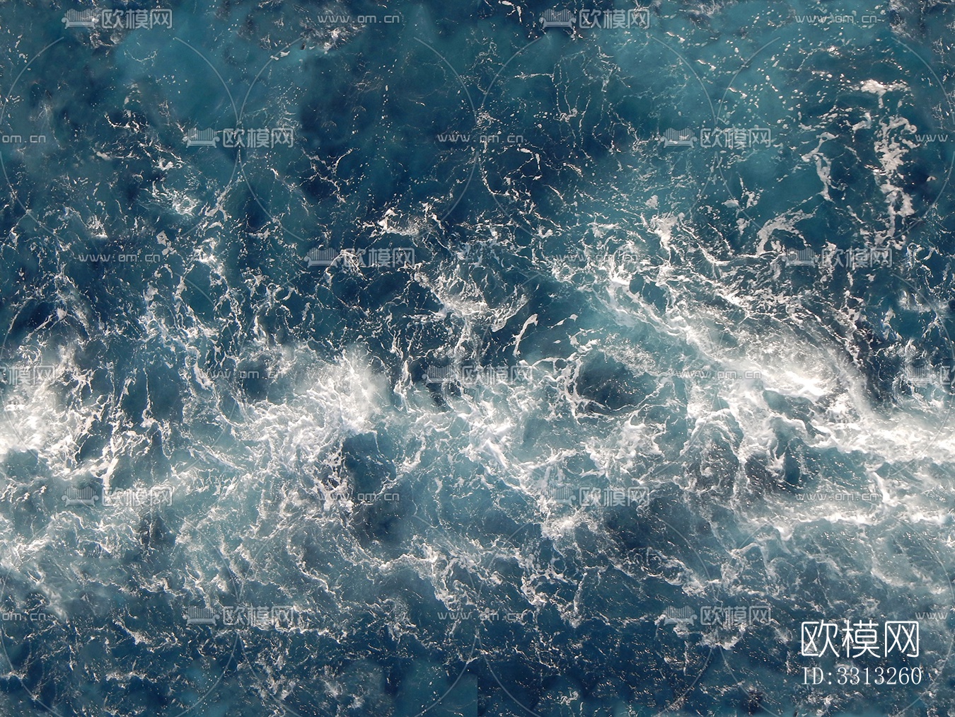 无缝蓝色水波纹水面水池浪花海浪纹理下载