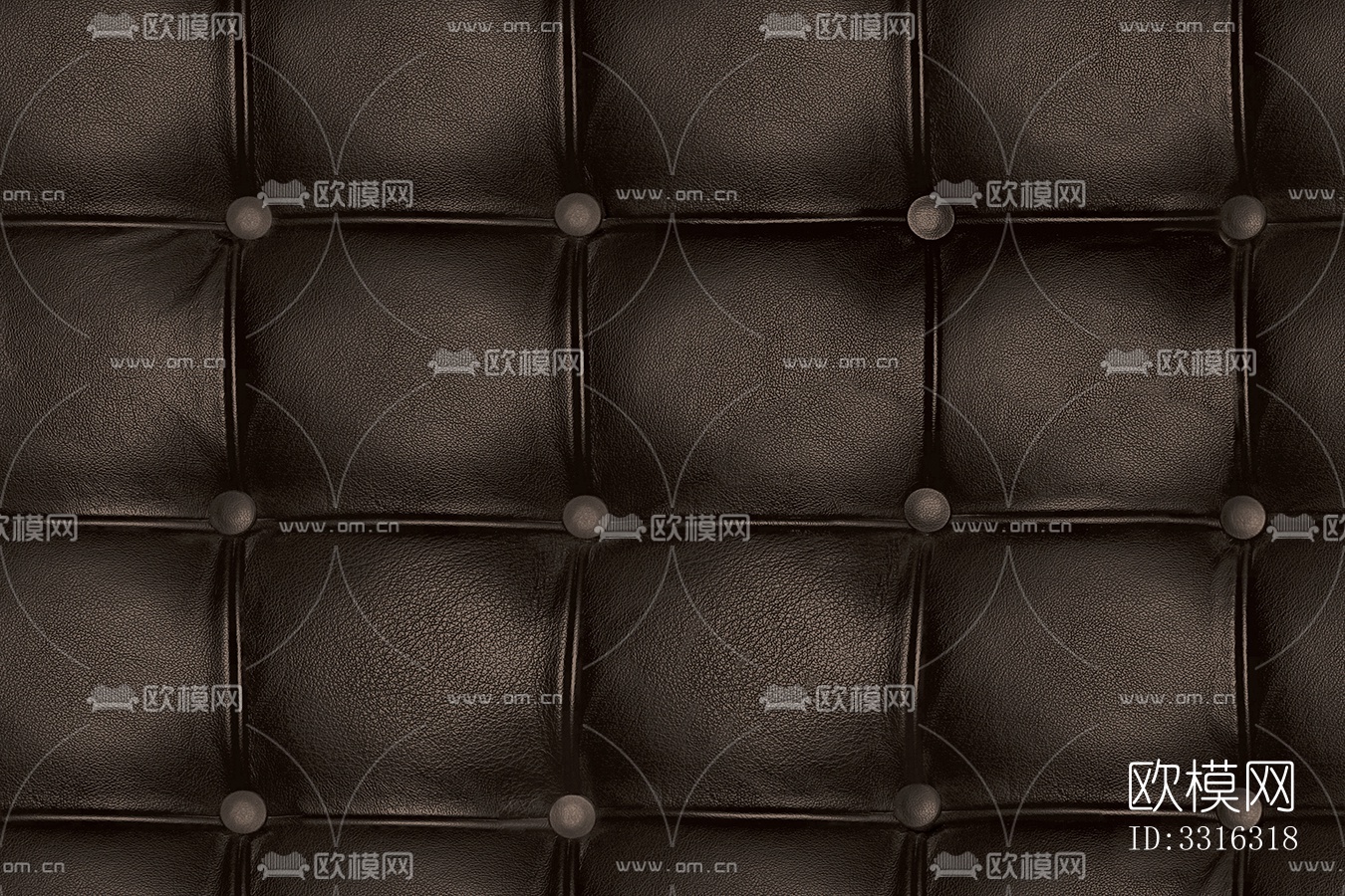 无缝棕色床头靠背沙发卡座座垫拉扣软包皮革下载