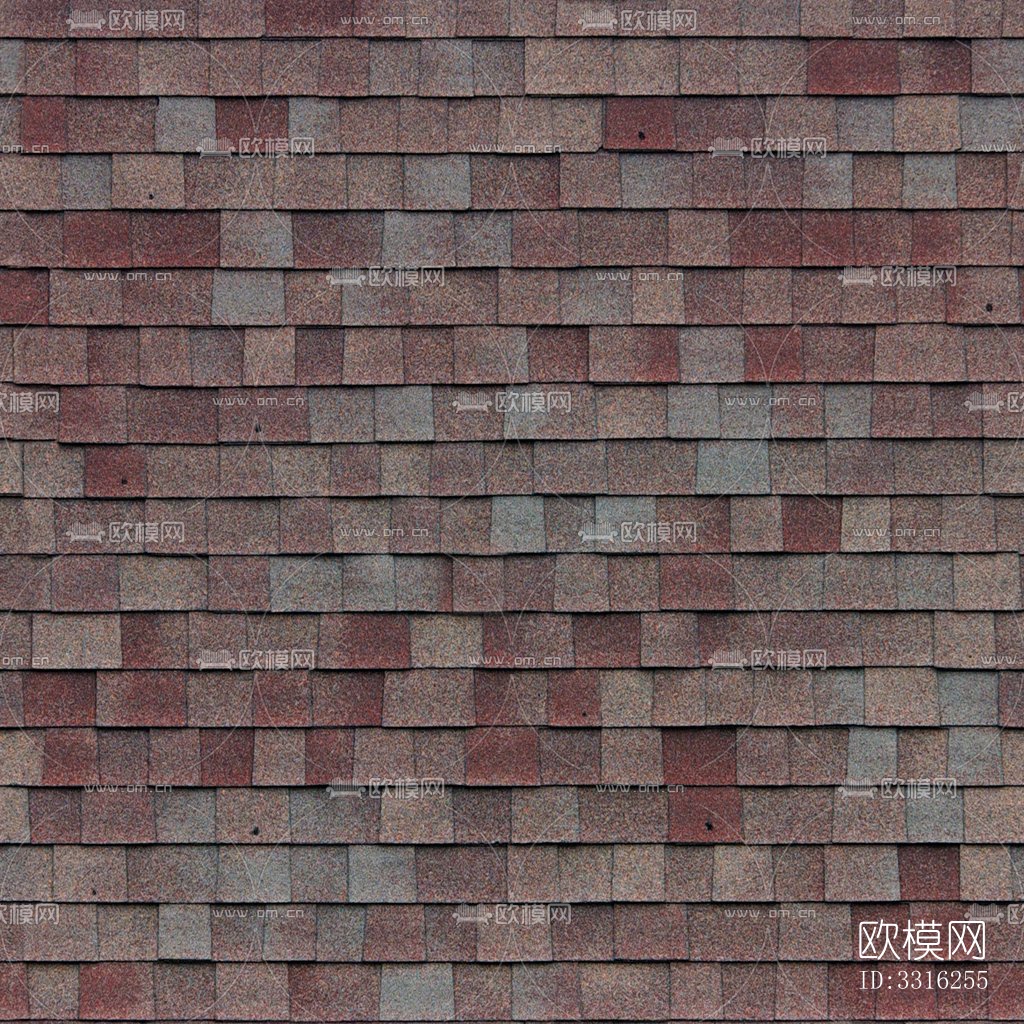 无缝别墅建筑屋顶沥青瓦片下载