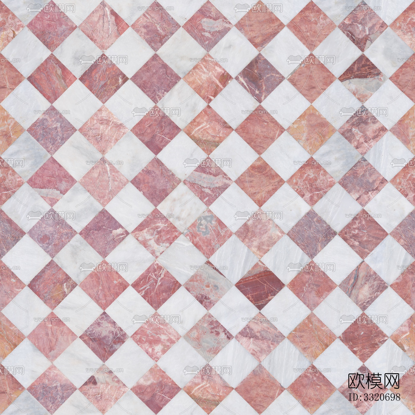 粉色大理石材拼花花砖无缝4k下载